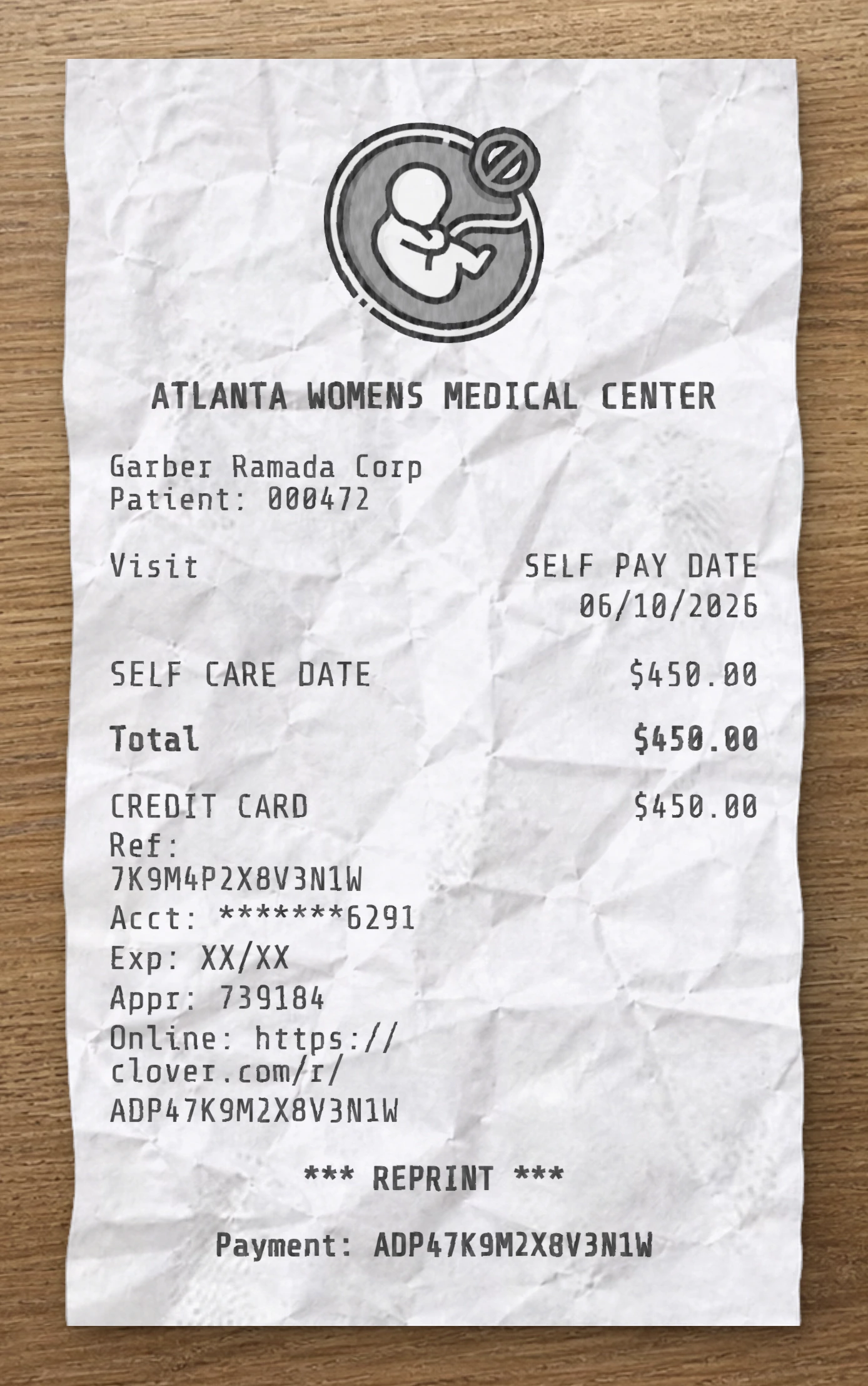 Abortion receipt preview