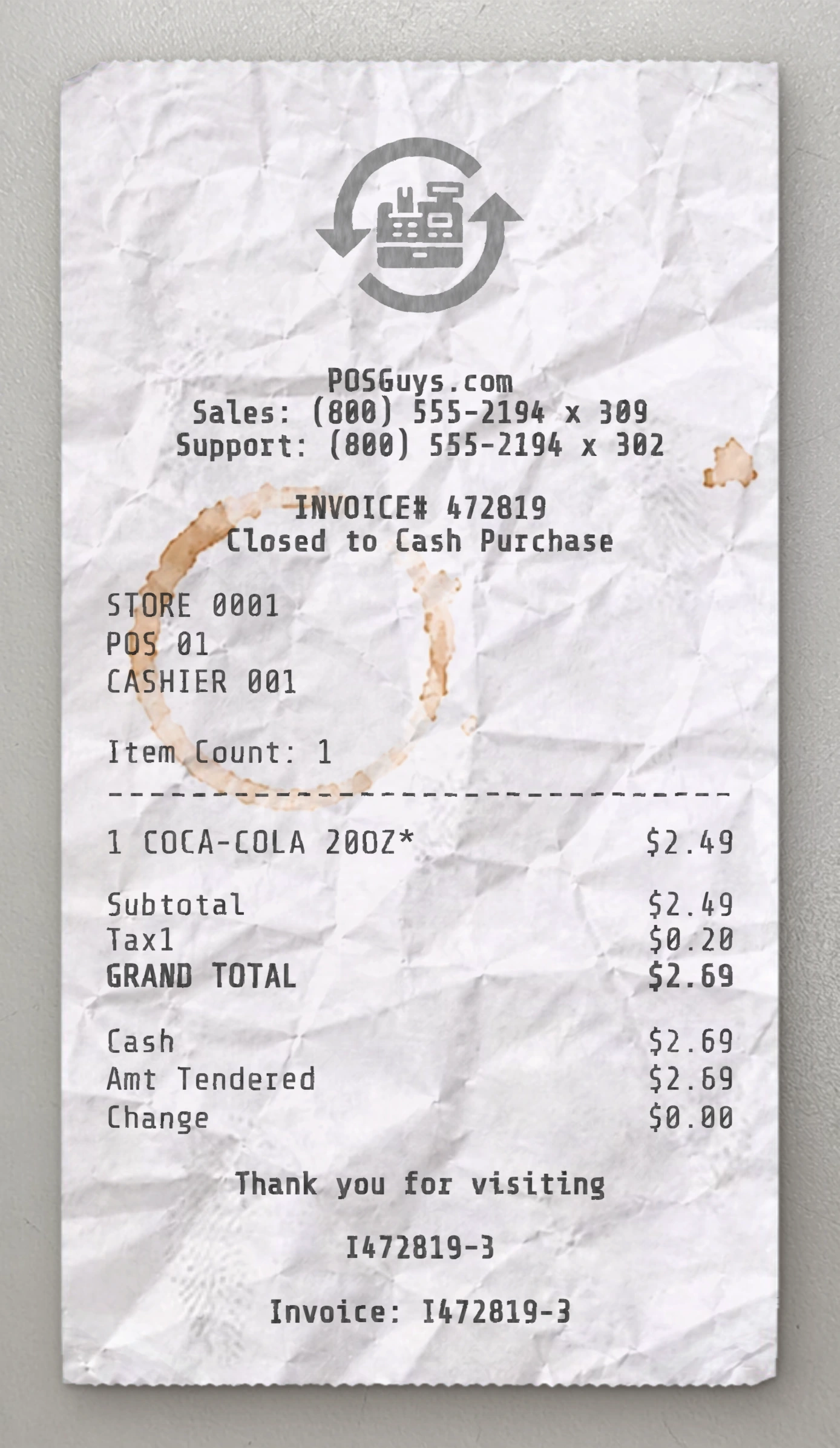 Cash Register receipt preview